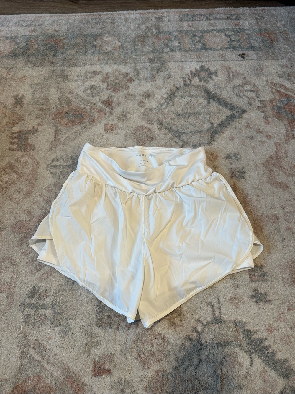 ADMU White Women’s Athletic Shorts with Flared Hem